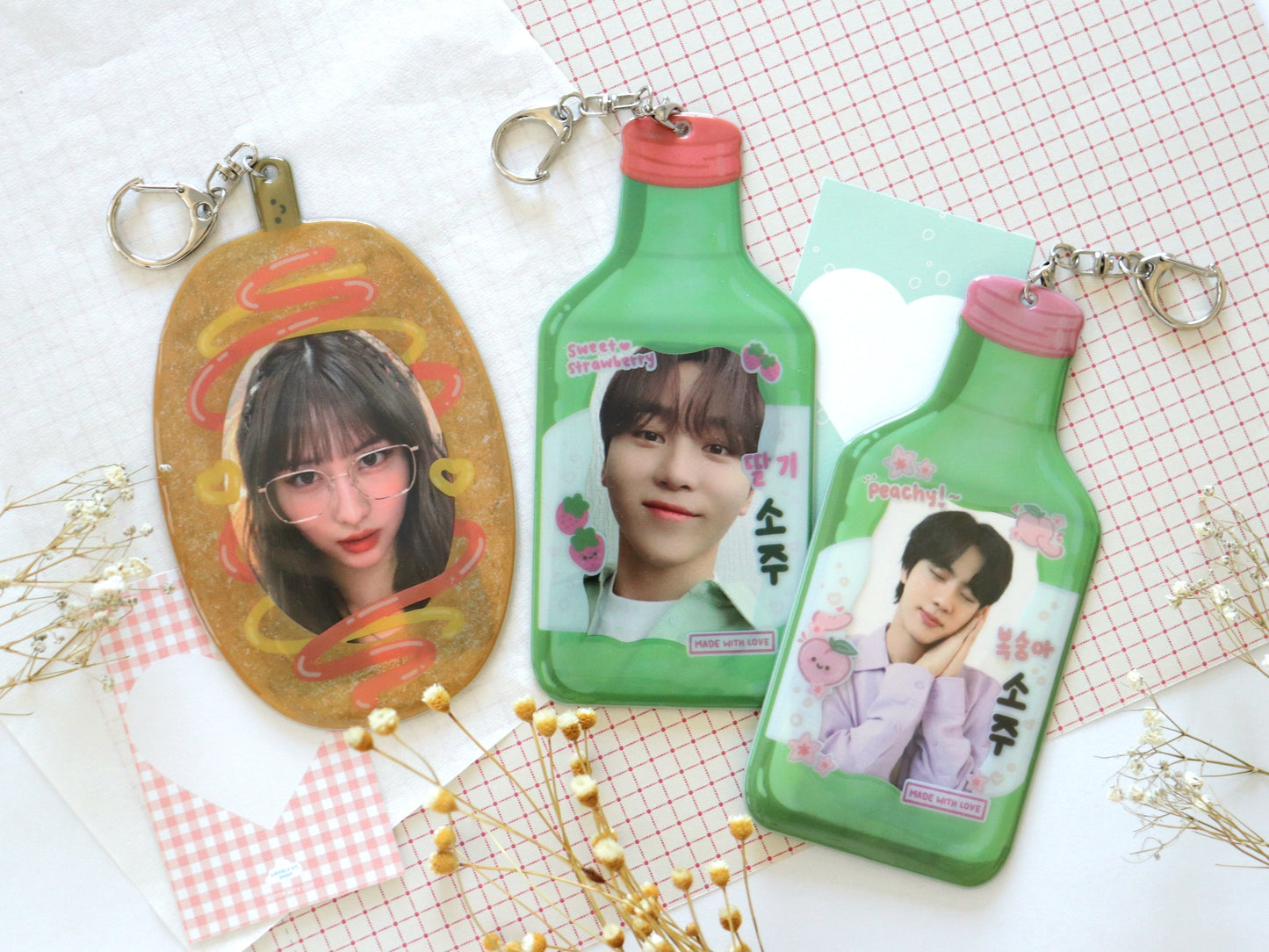 Korean Food Soju and Corn Dog Photocard Holders - Lovely St. Shop x Bloom With Luv Collab