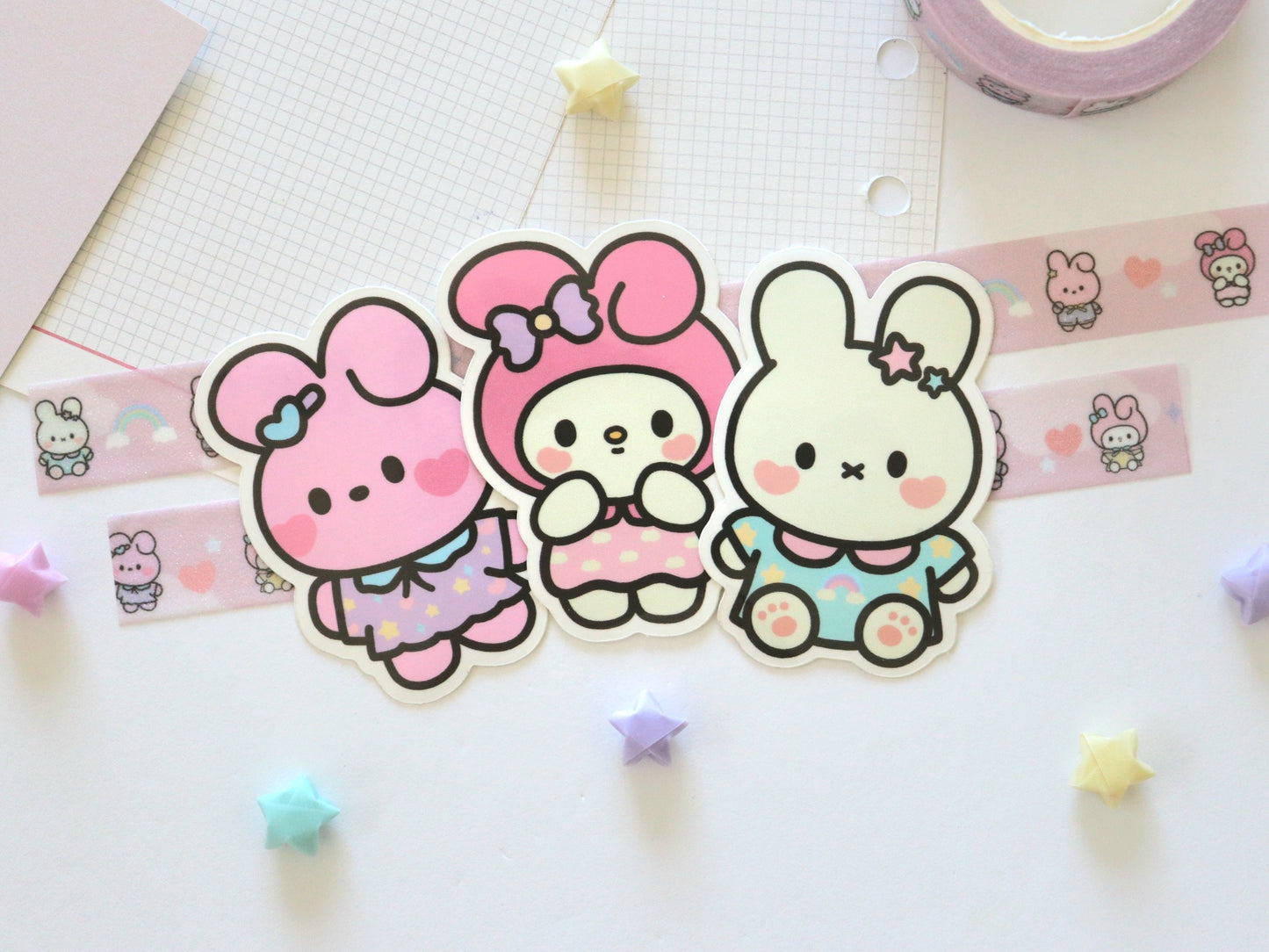 My Favorite Bunnies - Steph's Version Waterproof Vinyl Stickers