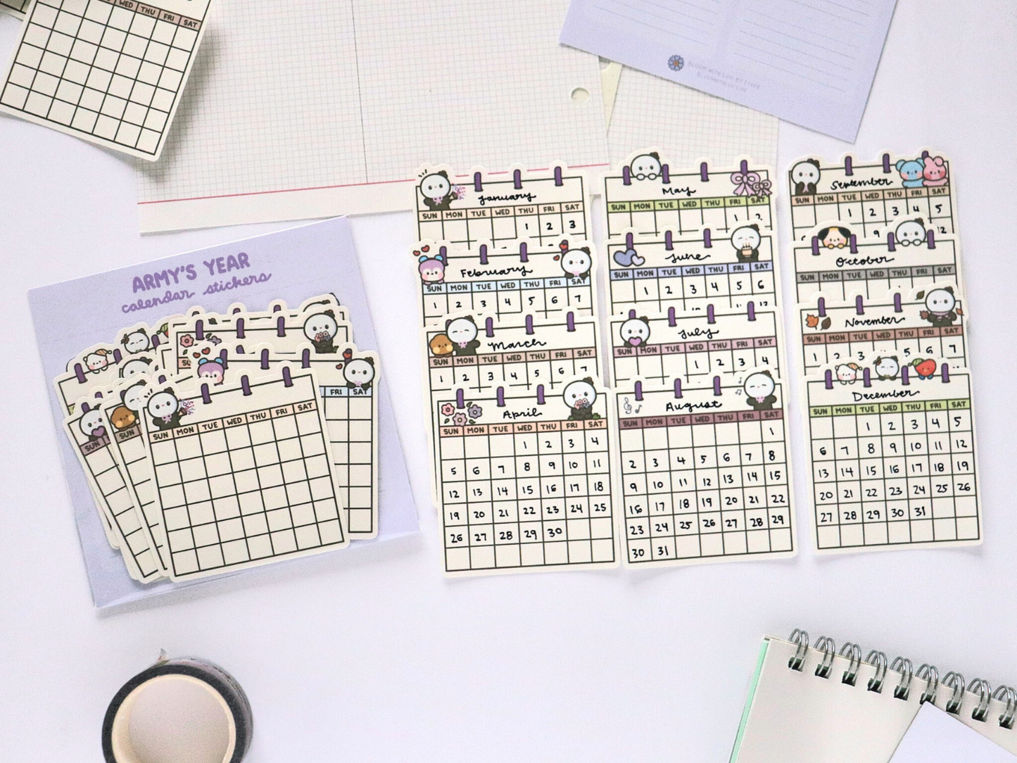 ARMY's Year Blank Calendar Sticker Pack