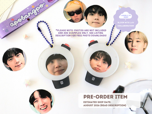[PRE-ORDER COMING SOON] ARMY Lightstick Acrylic Photo Holder - Lovely St. Shop x Bloom With Luv Collab