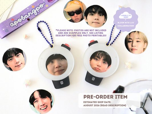 [PRE-ORDER] ARMY Light Stick Acrylic Photo Holder - Lovely St. Shop x Bloom With Luv Collab | Est. Ship Date: August 2026 (read description)