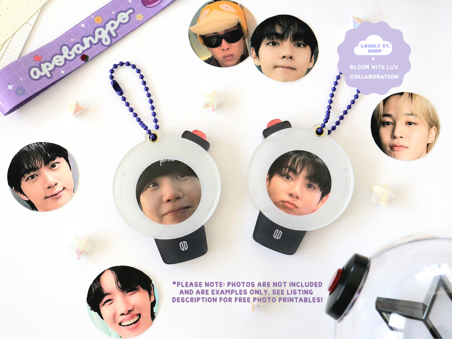 ARMY Light Stick Acrylic Photo Holder - Lovely St. Shop x Bloom With Luv Collab
