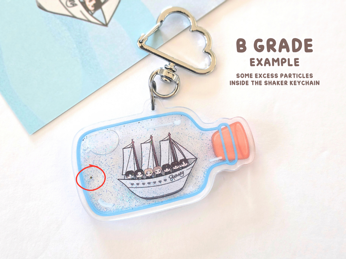 Swim Ship in a Bottle Liquid Shaker Keychain