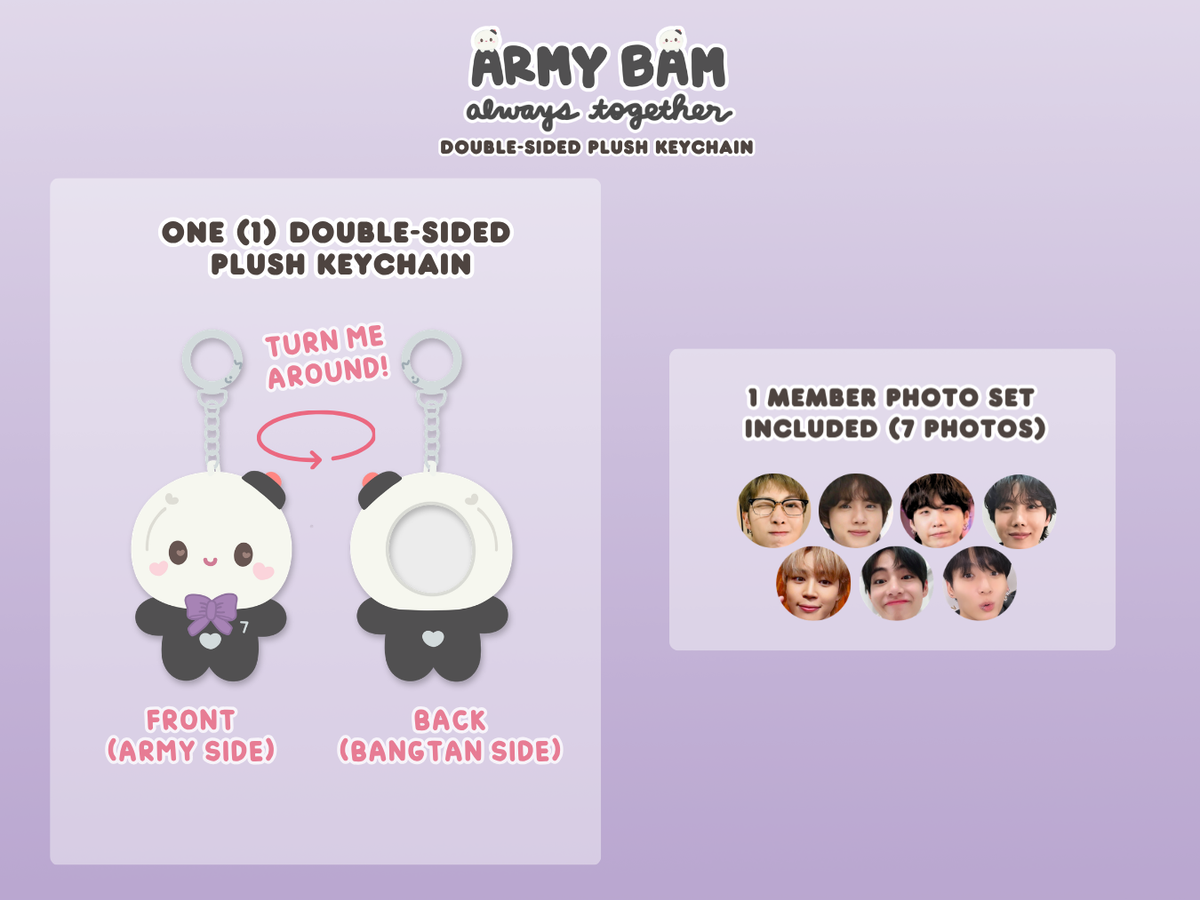 [IN-STOCKS COMING SOON] ARMY Bam Always Together Double-Sided Plush Keychain