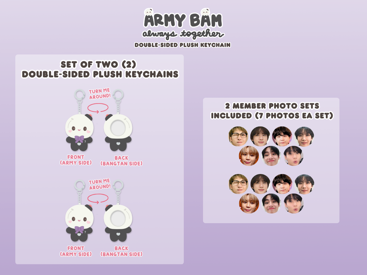 [IN-STOCKS COMING SOON] ARMY Bam Always Together Double-Sided Plush Keychain