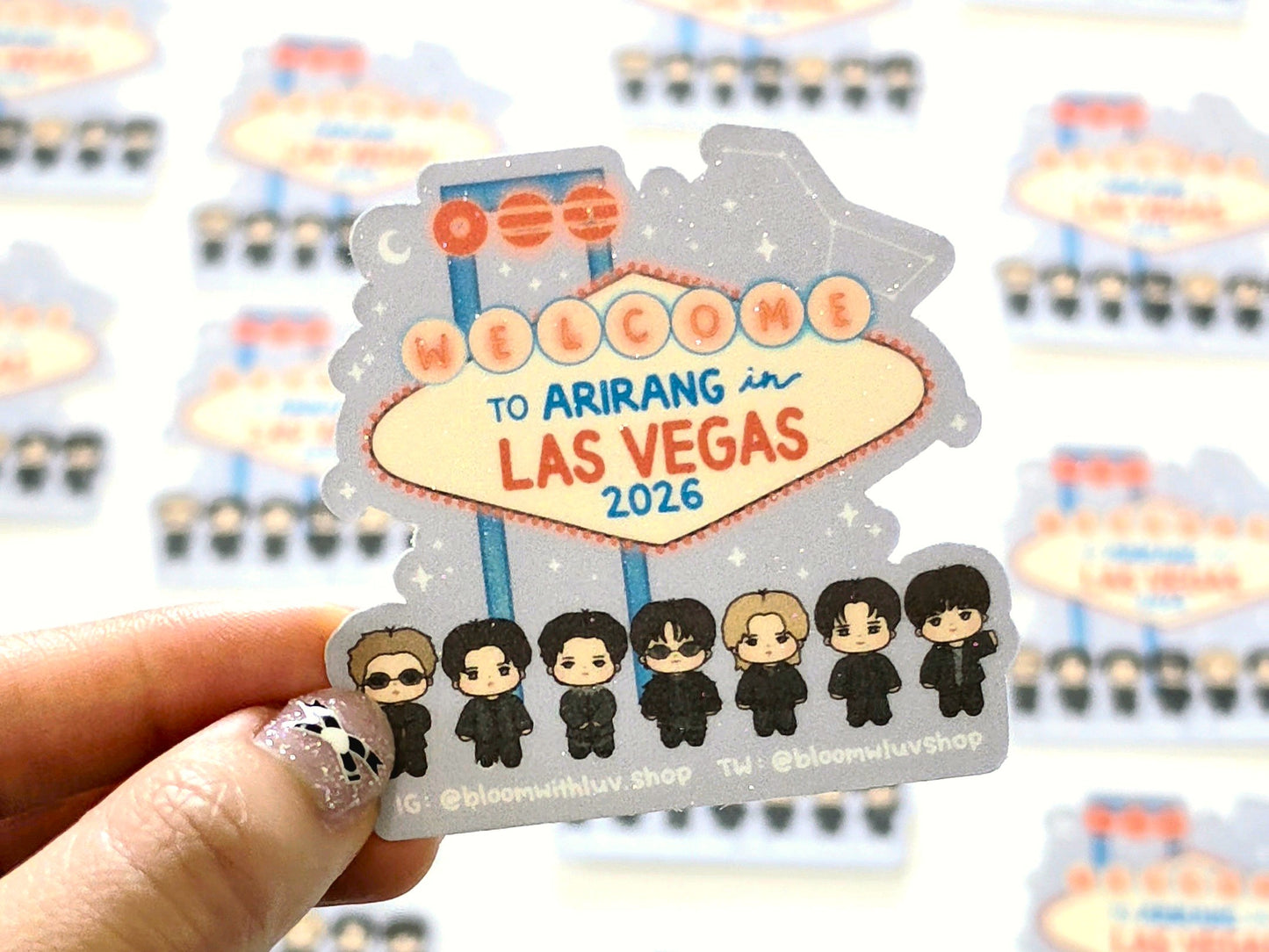Welcome to Arirang in Vegas Glitter Vinyl Sticker