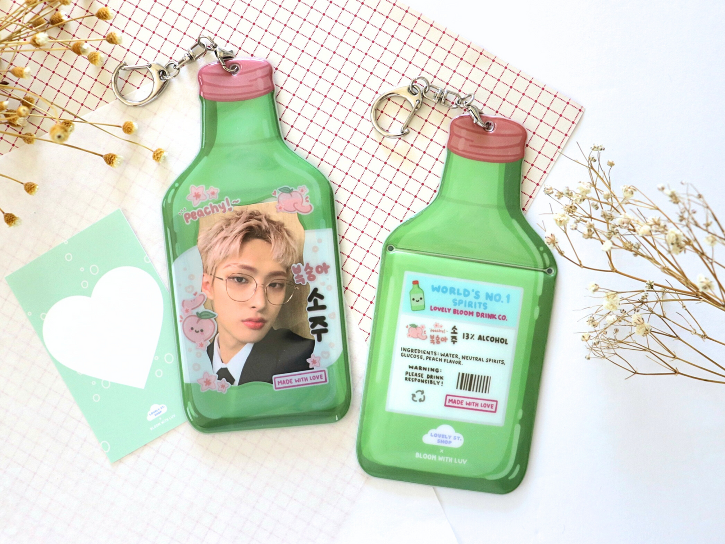 Korean Food Soju and Corn Dog Photocard Holders - Lovely St. Shop x Bloom With Luv Collab