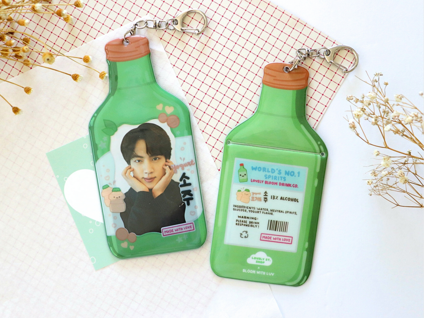 Korean Food Soju and Corn Dog Photocard Holders - Lovely St. Shop x Bloom With Luv Collab