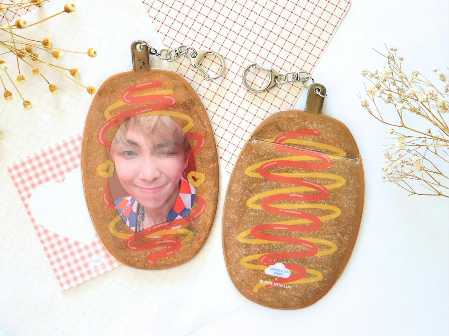 Korean Food Soju and Corn Dog Photocard Holders - Lovely St. Shop x Bloom With Luv Collab