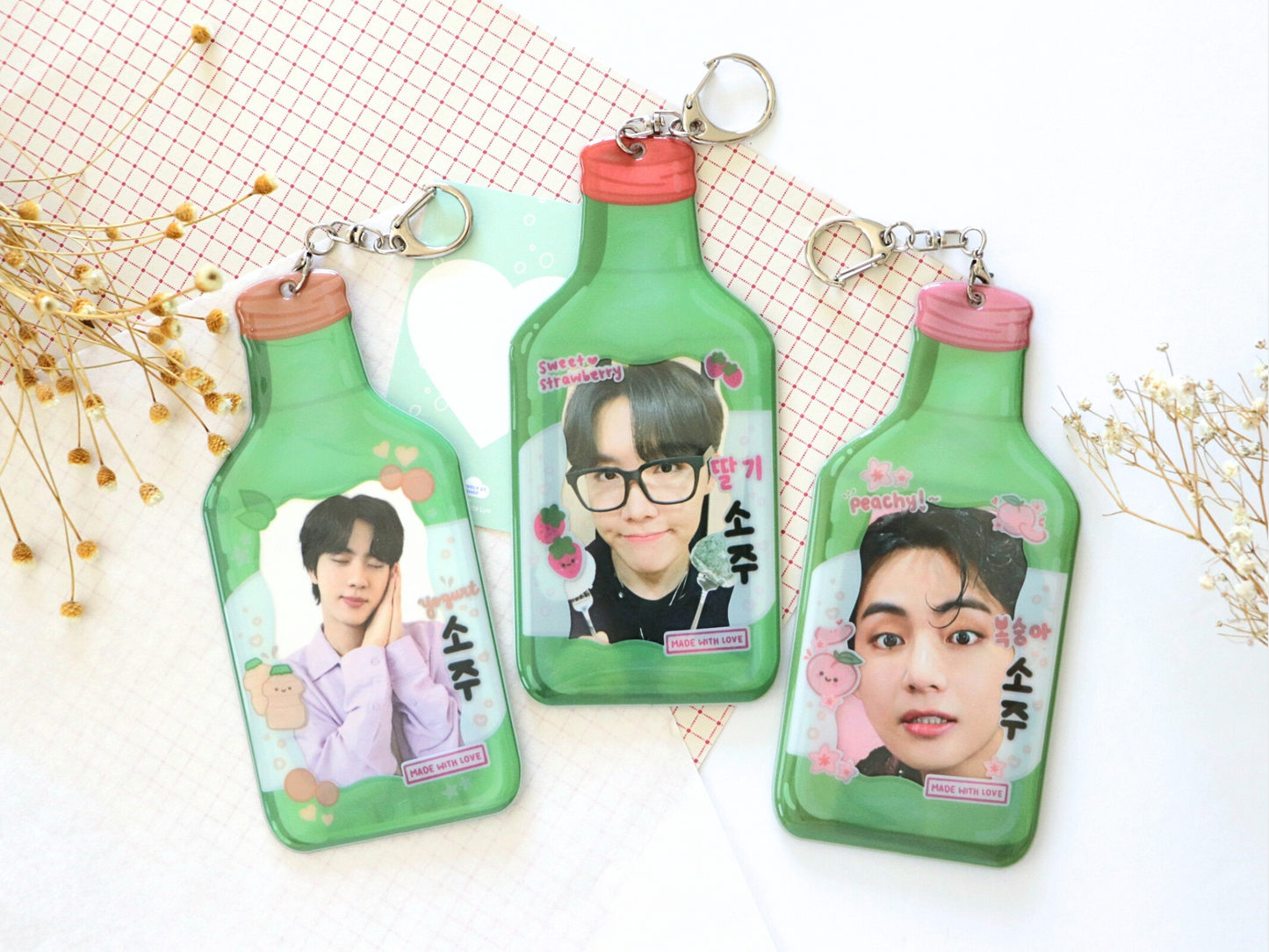 Korean Food Soju and Corn Dog Photocard Holders - Lovely St. Shop x Bloom With Luv Collab