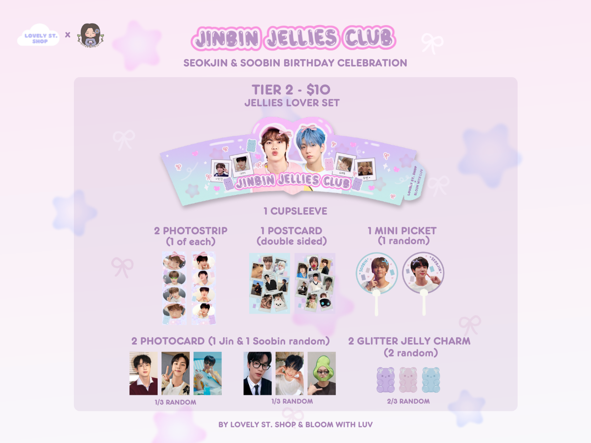 JinBin Jellies Club Cupsleeve Event Tier Sets - Lovely St. Shop x Bloom With Luv Collab