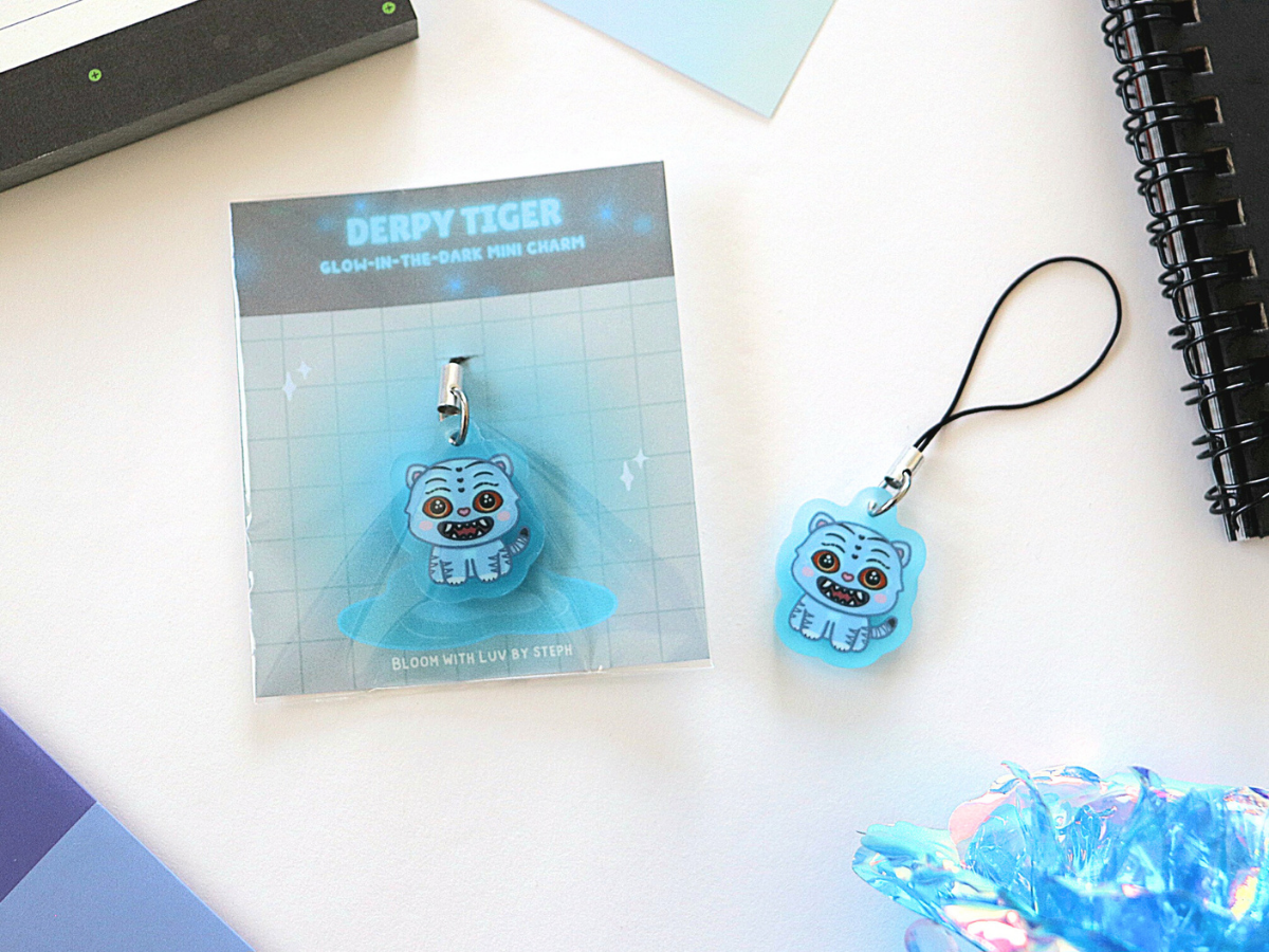 Derpy Tiger Glow-in-the-Dark Mini Charm
