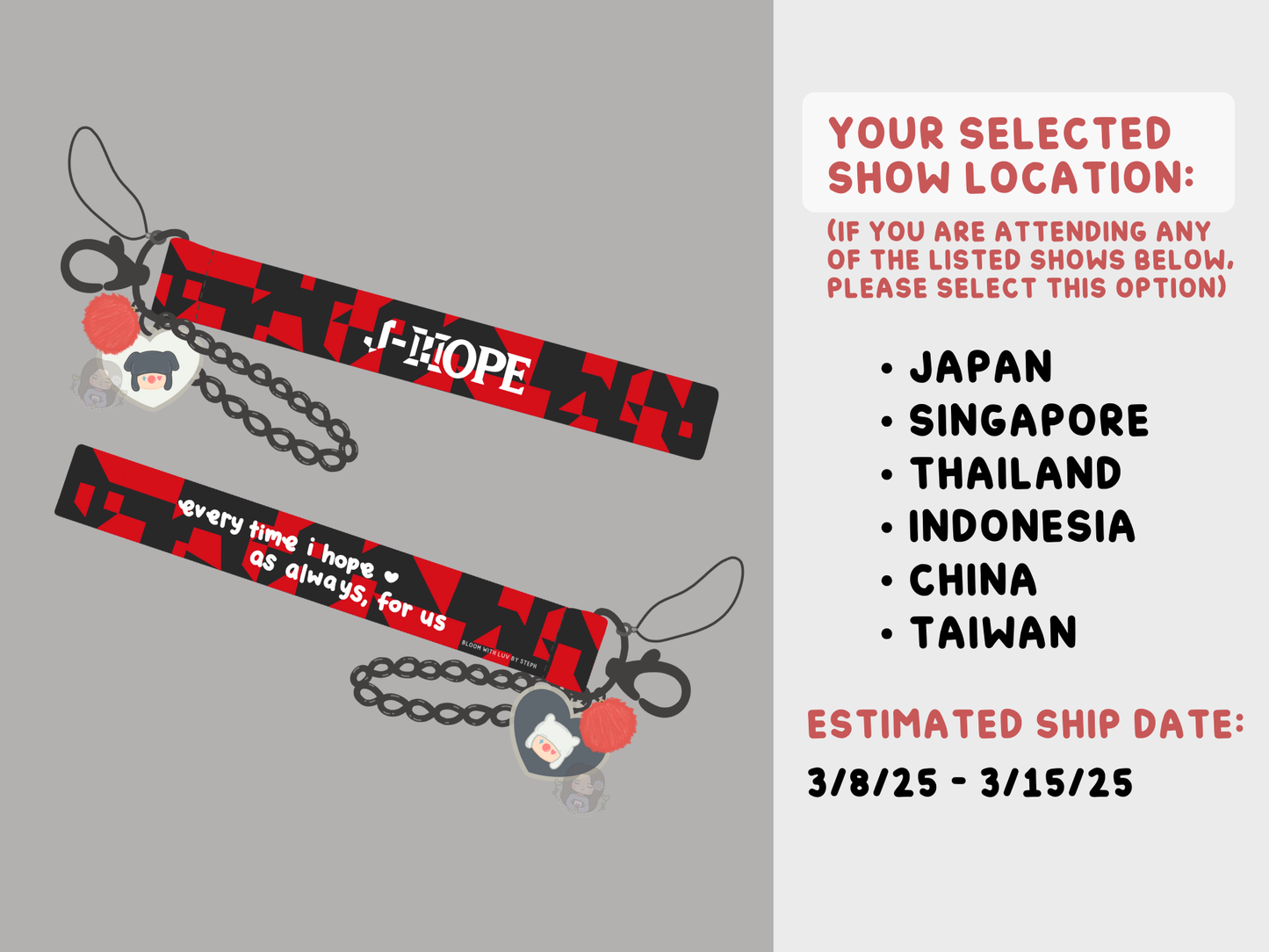 [PRE-ORDER] HOPE Wrist Strap Lanyard Keychain | Est. Ship Date: March 2025 (read description)