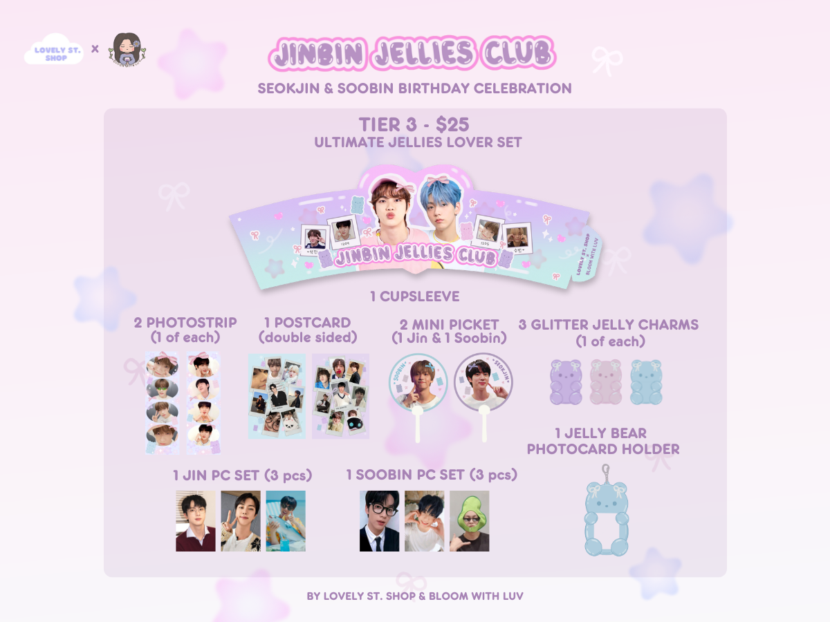 JinBin Jellies Club Cupsleeve Event Tier Sets - Lovely St. Shop x Bloom With Luv Collab