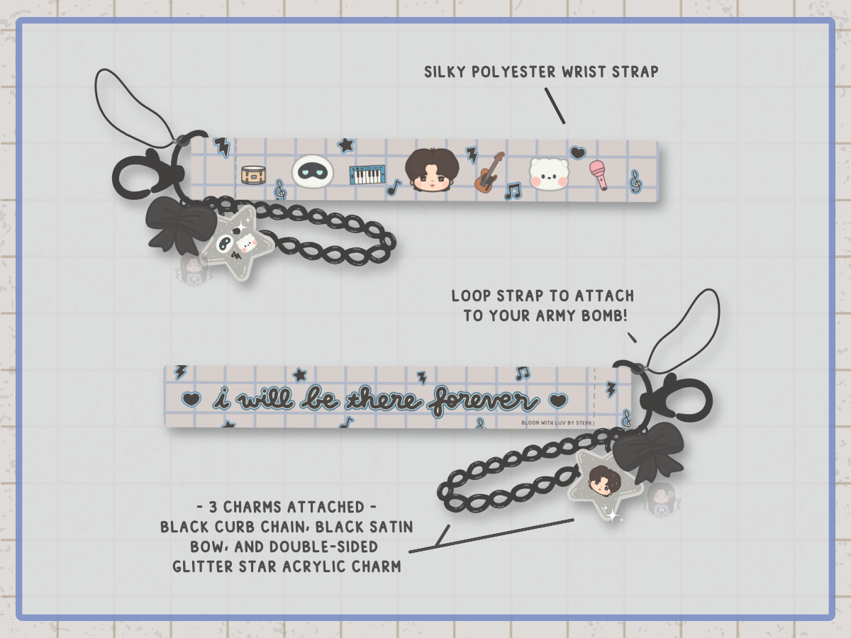 [PRE-ORDER] Seokjinnie's Buddies Rockstar Wrist Strap Lanyard Keychain | Est. Ship Date: July 2025 (read description)