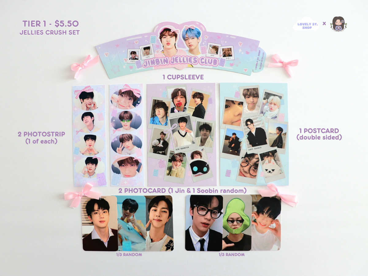 JinBin Jellies Club Cupsleeve Event Tier Sets - Lovely St. Shop x Bloom With Luv Collab