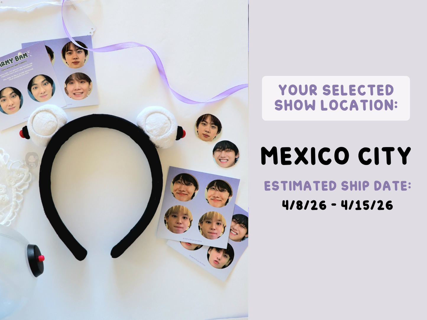[PRE-ORDER] ARMY Bam Photo Plush Headband | Est. Ship Date: April - May 2026 (read description)