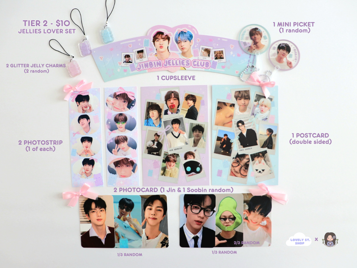 JinBin Jellies Club Cupsleeve Event Tier Sets - Lovely St. Shop x Bloom With Luv Collab