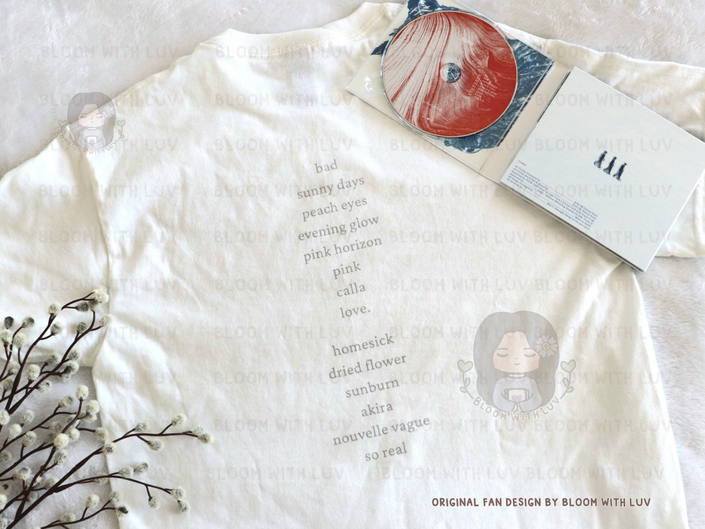 Wave to Earth - "0.1 flaws and all." Album Tracklist T-Shirt