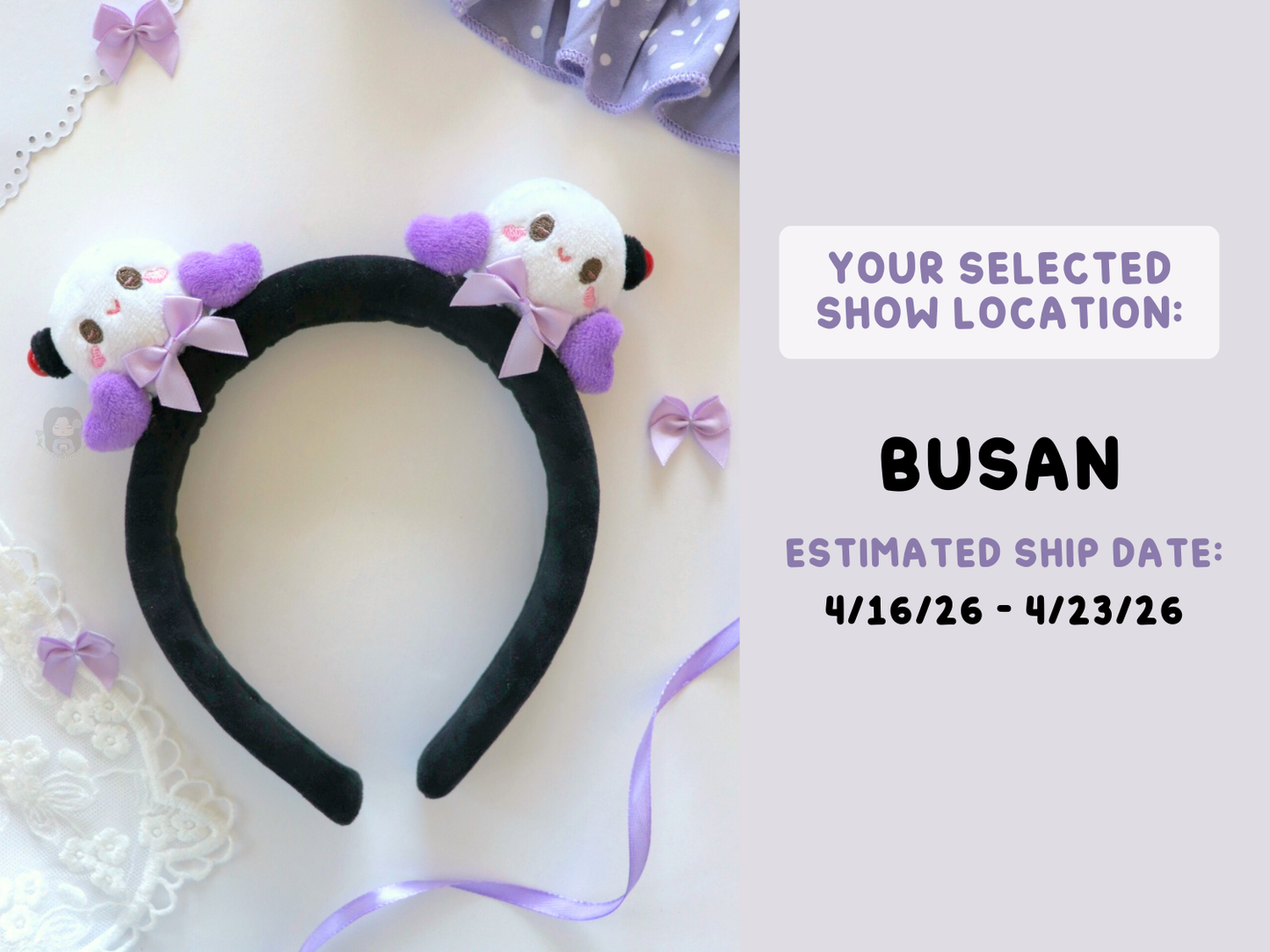 [PRE-ORDER] ARMY Bam Borahae Plush Headband | Est. Ship Date: April - May 2026 (read description)