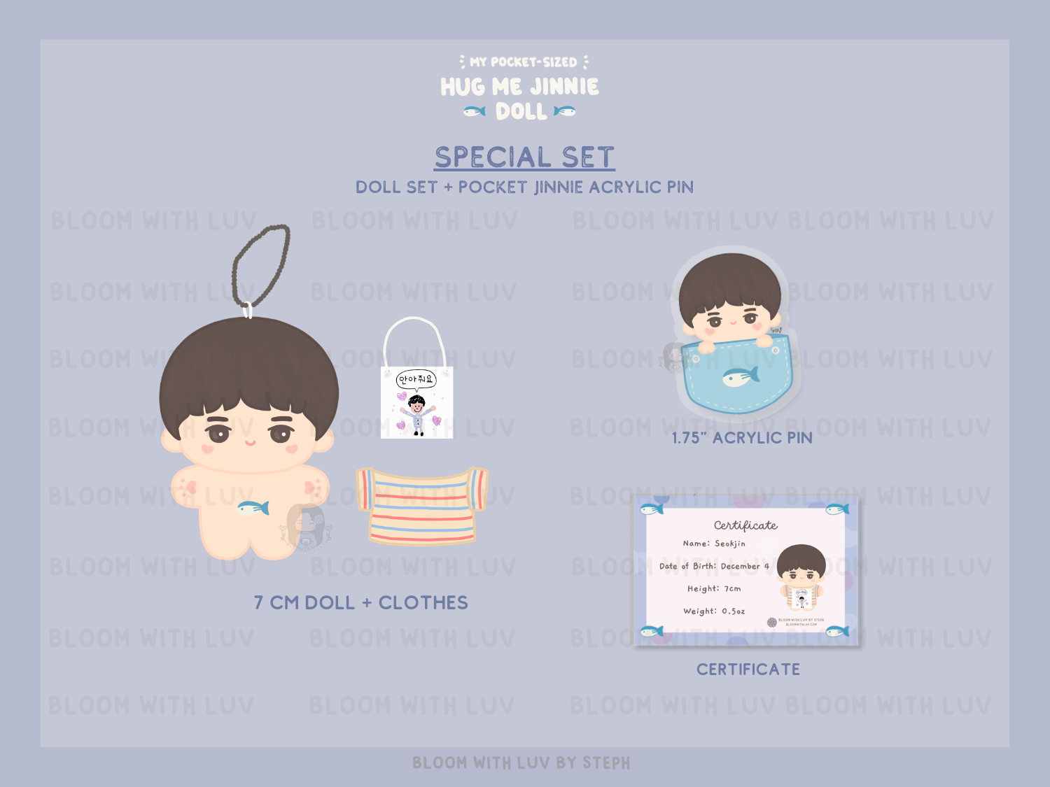 Pocket-Sized Hug Me Jinnie KPOP 7cm Doll – Bloom With Luv