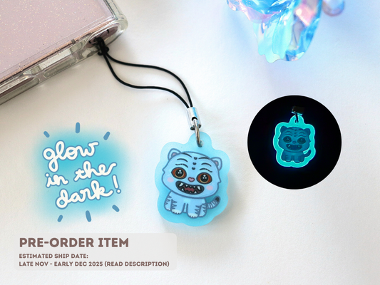 [PRE-ORDER] Derpy Tiger Glow-in-the-Dark Mini Charm | Est. Ship Date: late November - early December 2025 (read description)