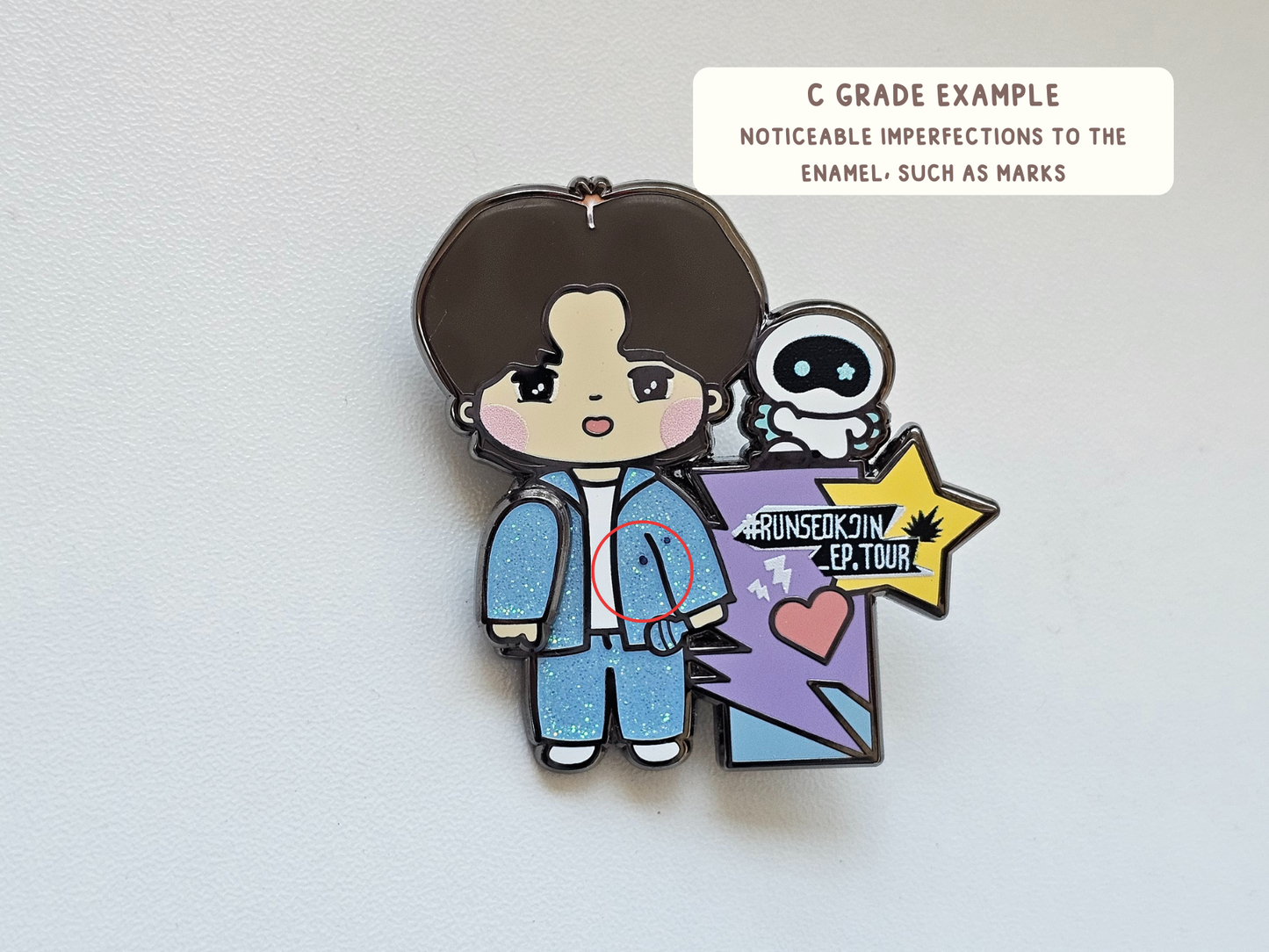 "Dallyeora, Seokjin!" #RunSeokjin_EP.Tour Memorabilia Swivel Pin