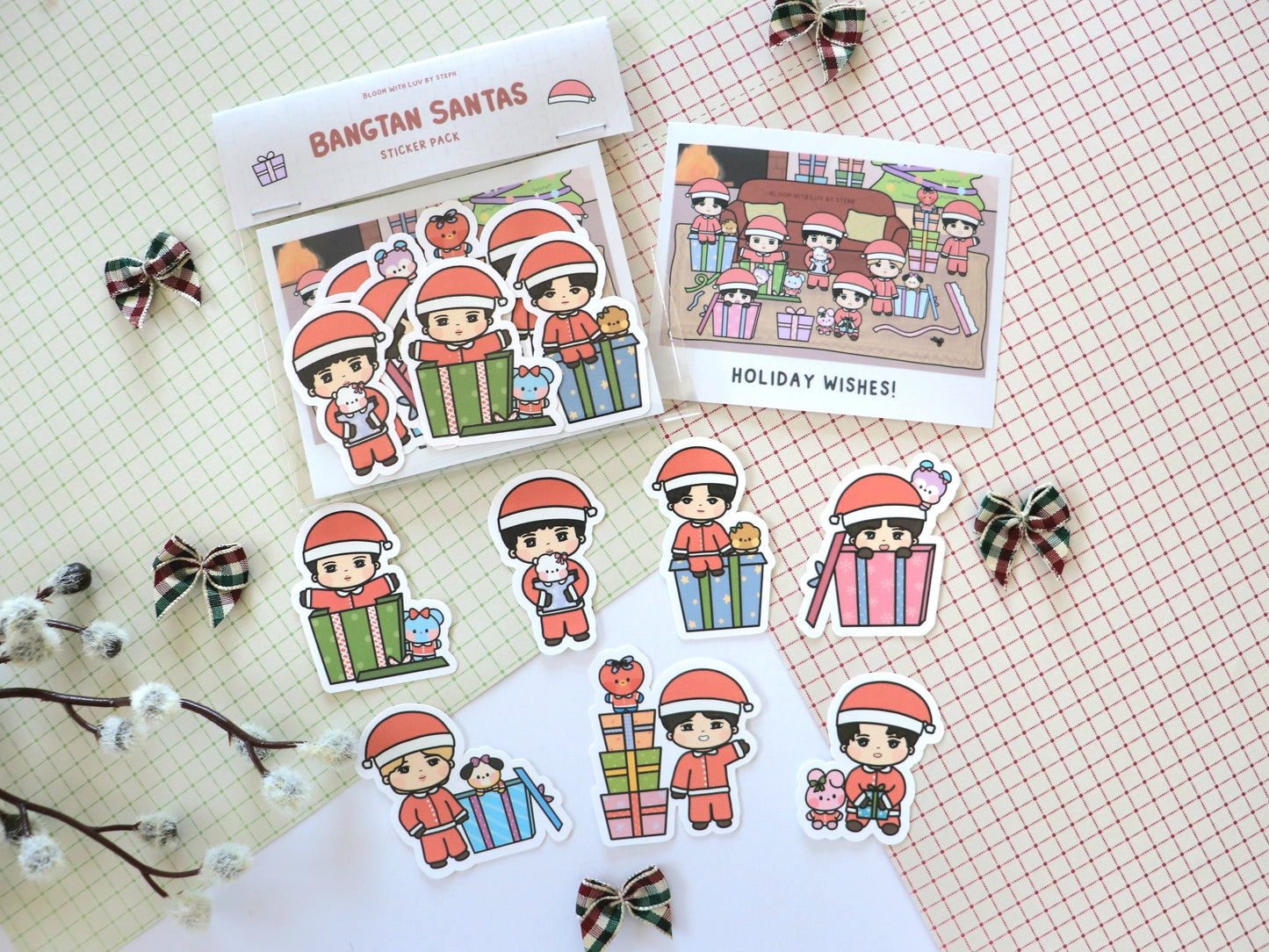 Bangtan Santas Holiday Sticker Pack