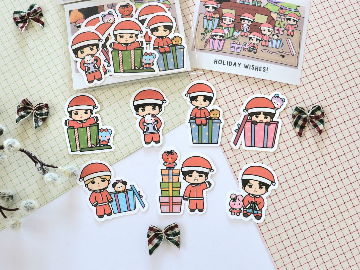 Bangtan Santas Holiday Sticker Pack