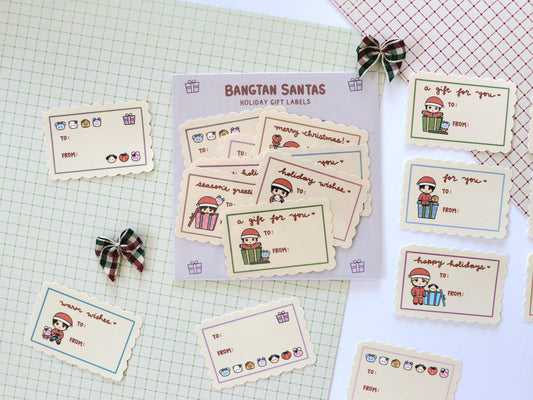 Bangtan Santas Holiday Gift Labels Pack