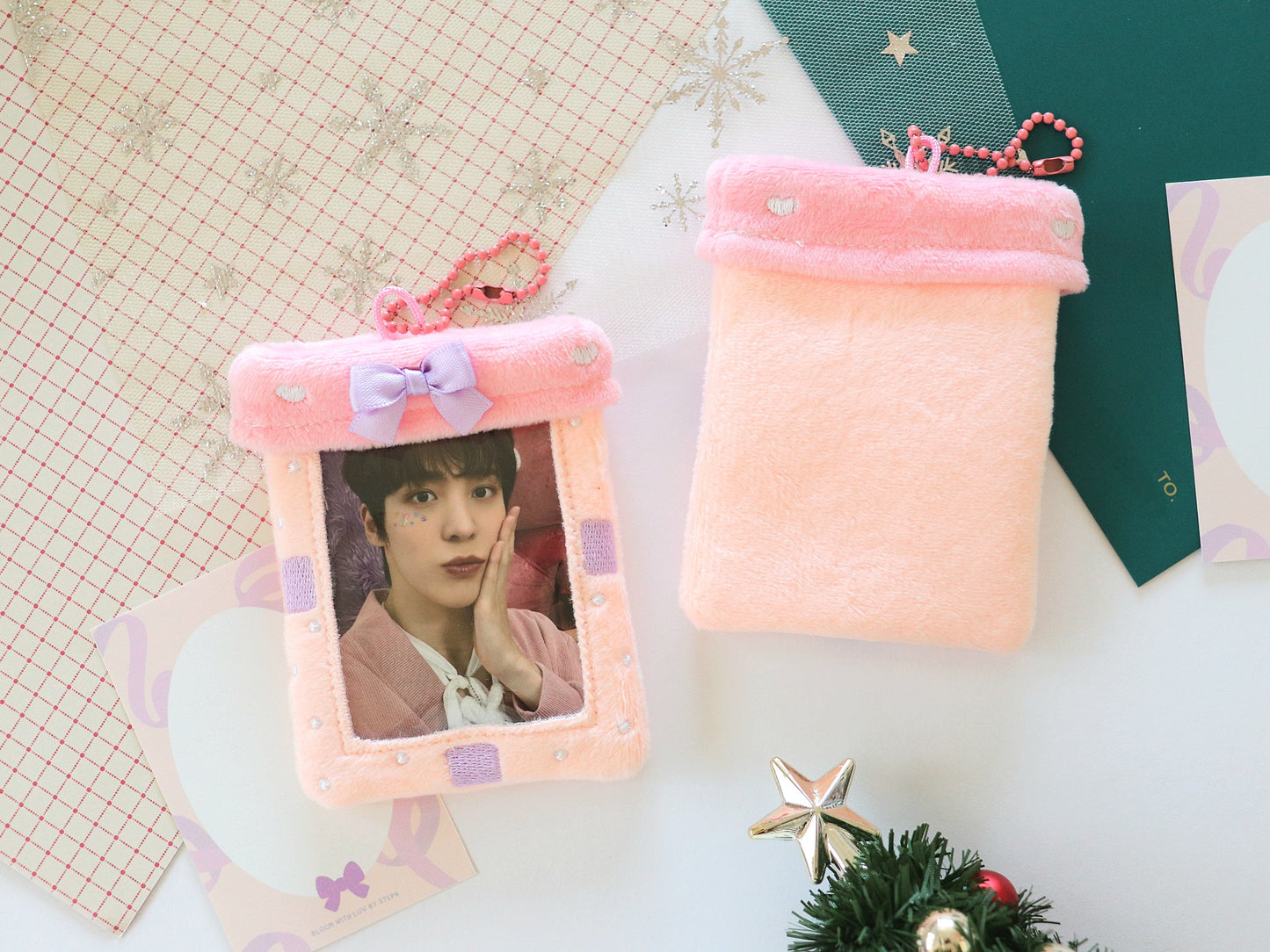 Holiday Set - Stocking Ornament Gift Plush Photocard Holders (1 of ea design)