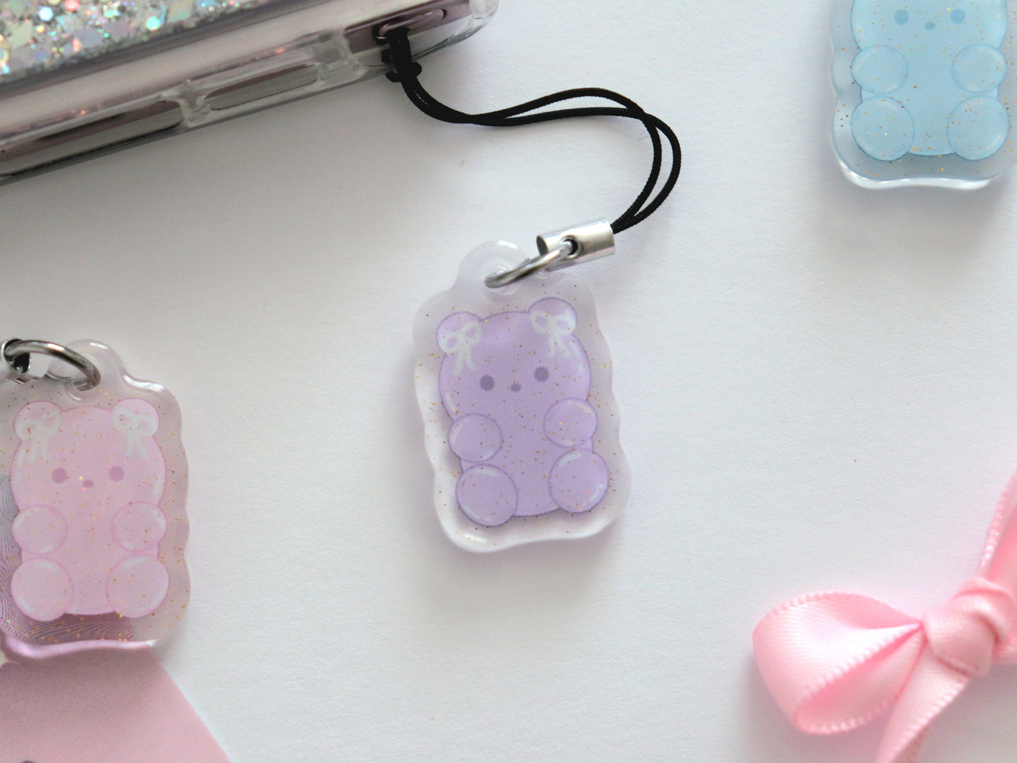 Jelly Bear Mini Glitter Charms - Lovely St. Shop x Bloom With Luv Collab