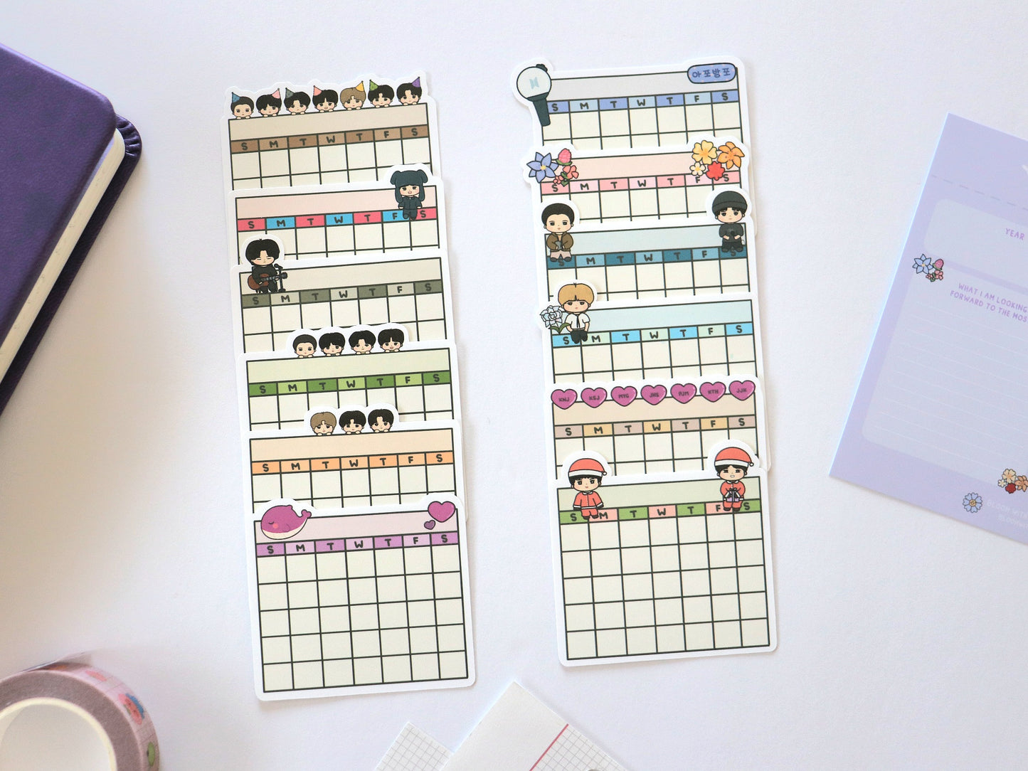 Bangtan Blank Calendar Sticker Pack