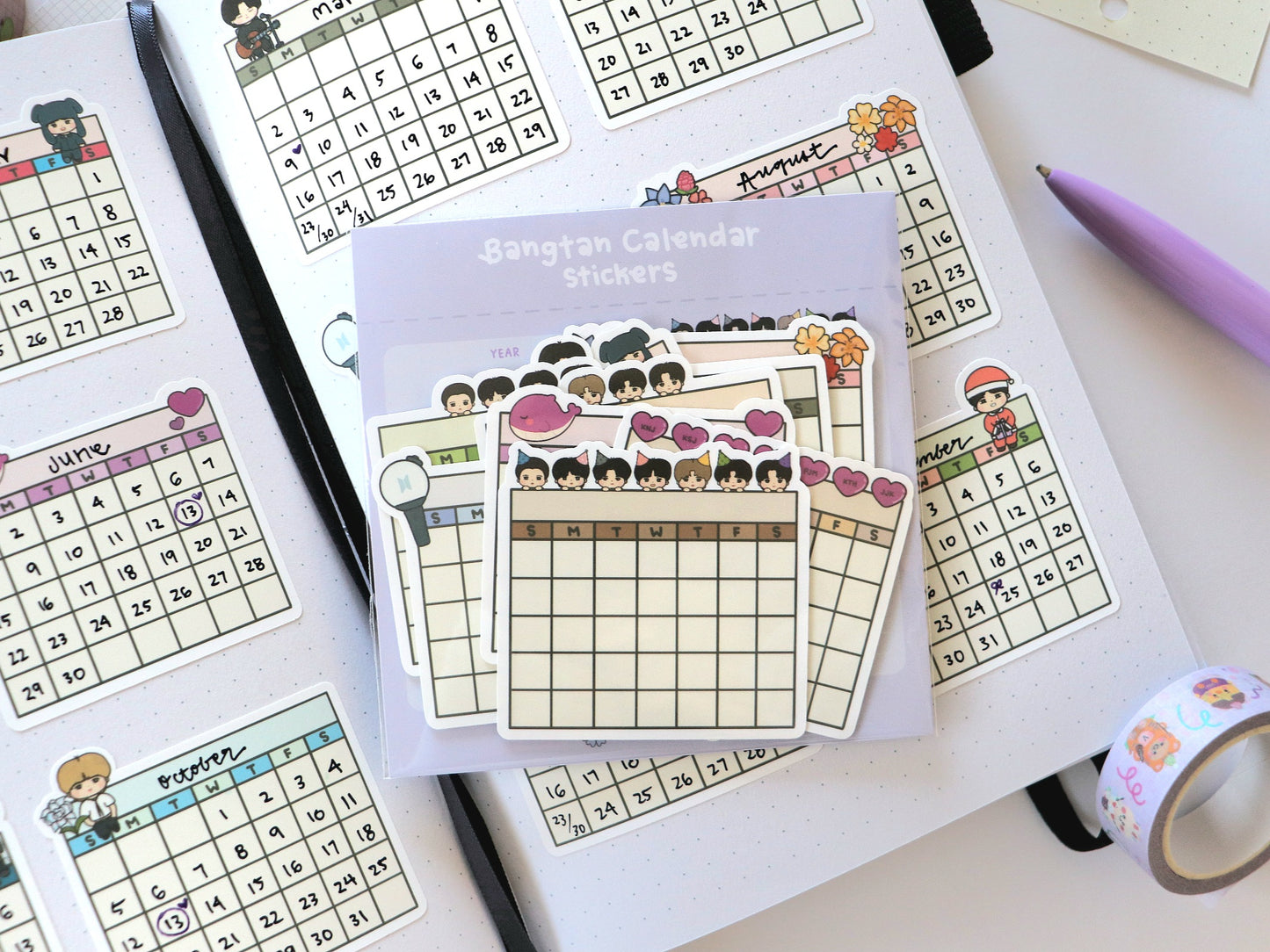 Bangtan Blank Calendar Sticker Pack