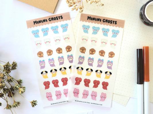 Minini Ghosts Translucent Deco Sticker Sheet
