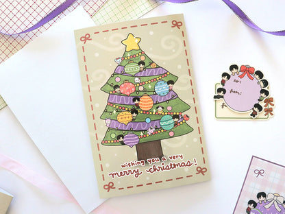 Bangtan Ornaments Christmas Tree Greeting Card