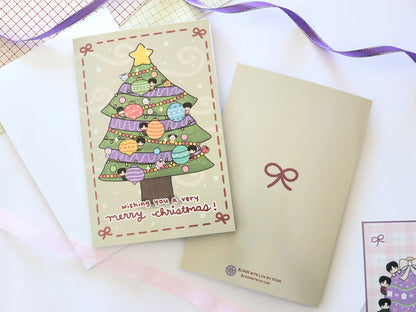 Bangtan Ornaments Christmas Tree Greeting Card