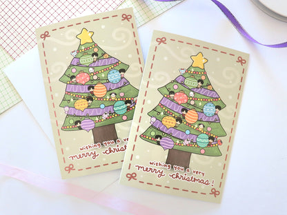 Bangtan Ornaments Christmas Tree Greeting Card