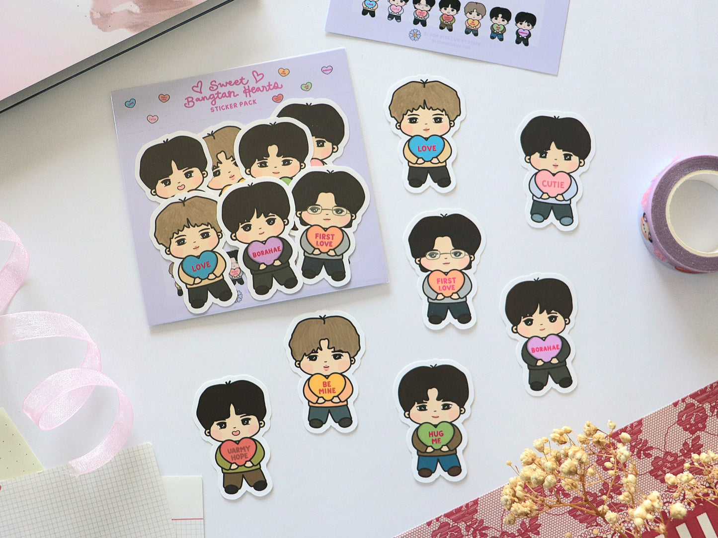 Sweet Bangtan Hearts Sticker Pack