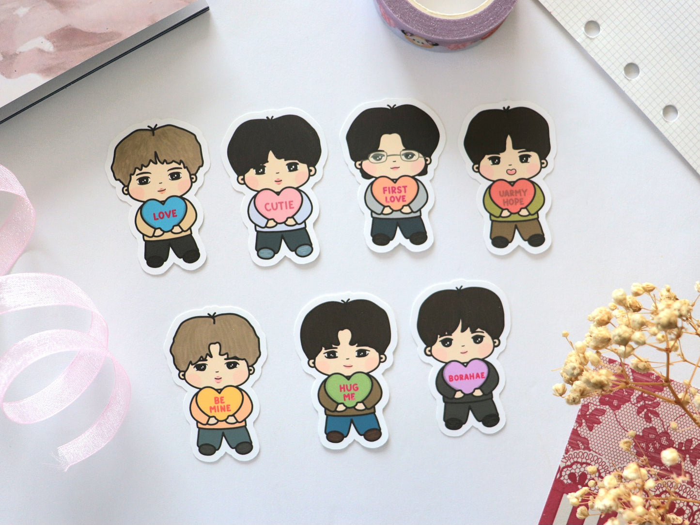 Sweet Bangtan Hearts Sticker Pack
