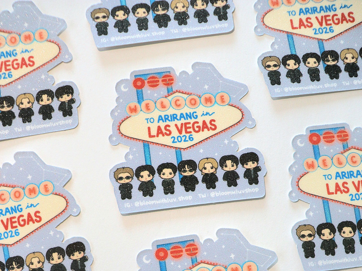 Welcome to Arirang in Vegas Glitter Vinyl Sticker
