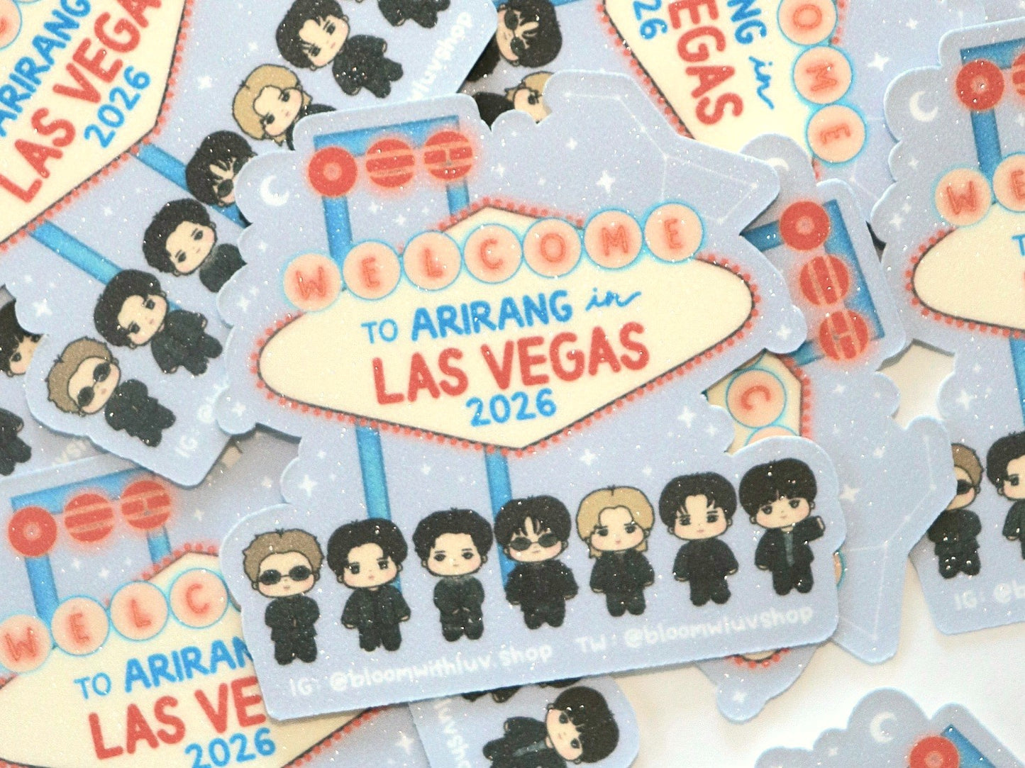 Welcome to Arirang in Vegas Glitter Vinyl Sticker