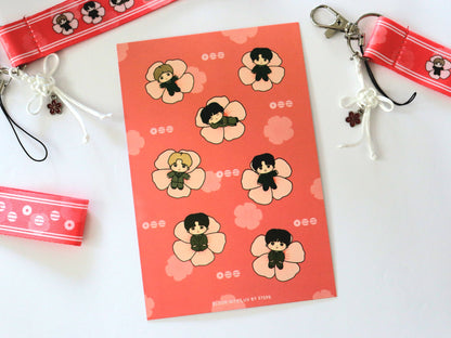 Mugunghwa (Hibiscus) Wrist Strap Lanyard Keychain