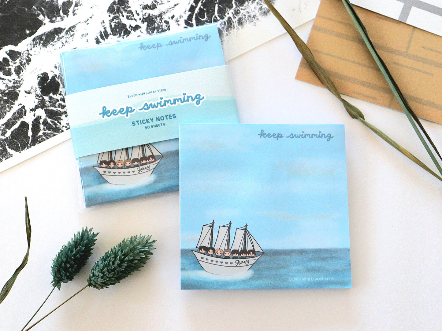 Keep Swimming Sticky Notes Pad