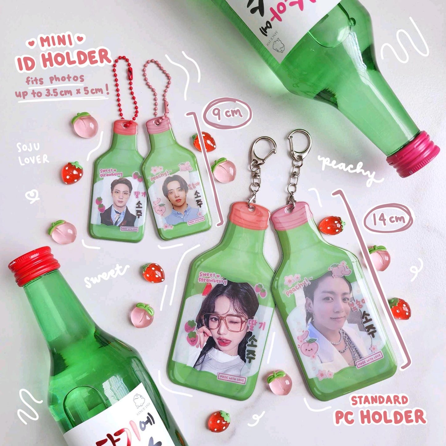 Korean Food Soju and Corn Dog Photocard Holders - Lovely St. Shop x Bloom With Luv Collab