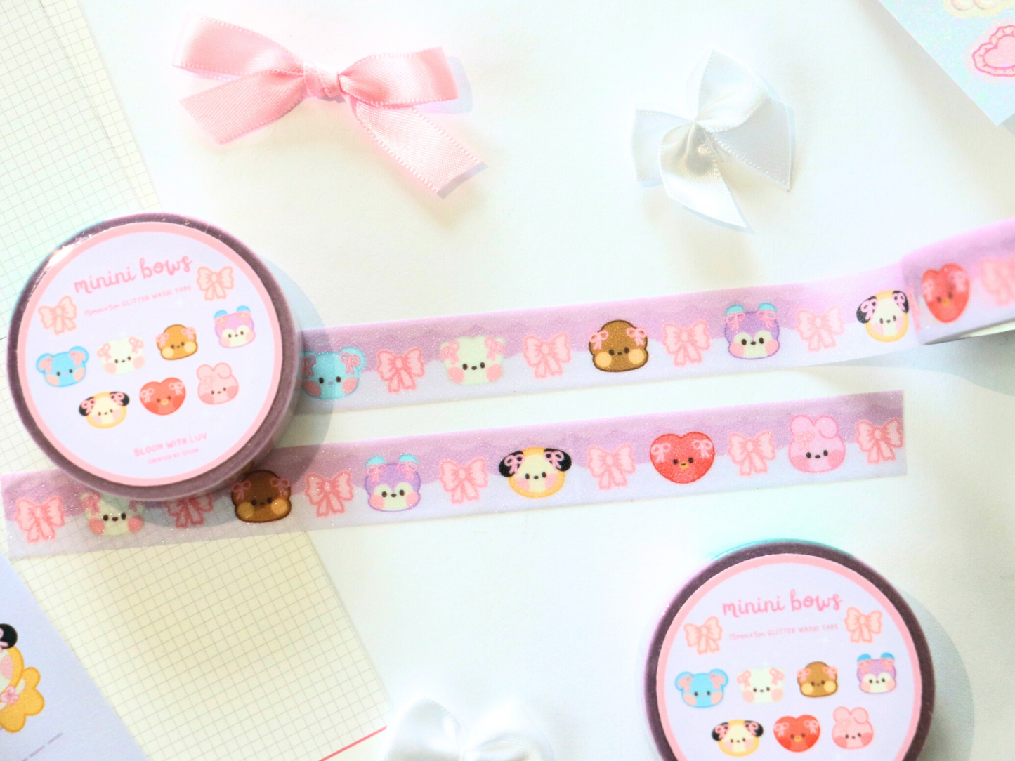 Minini Bows Glitter Washi Tape