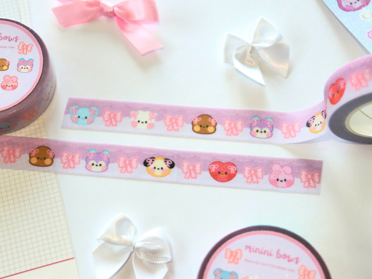 Minini Bows Glitter Washi Tape