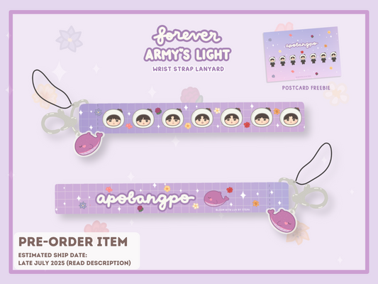 [PRE-ORDER] Forever ARMY's Light Wrist Strap Lanyard Keychain | Est. Ship Date: late July 2025 (read description)