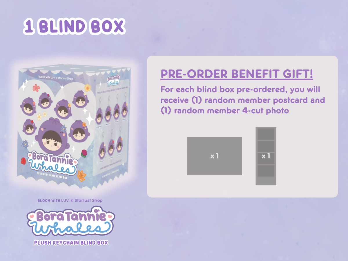 [PRE-ORDER] BoraTannie Whales Plush Keychain Blind Box - Bloom With Luv x Starlust Shop Collab | Est. Ship Date: September 2025