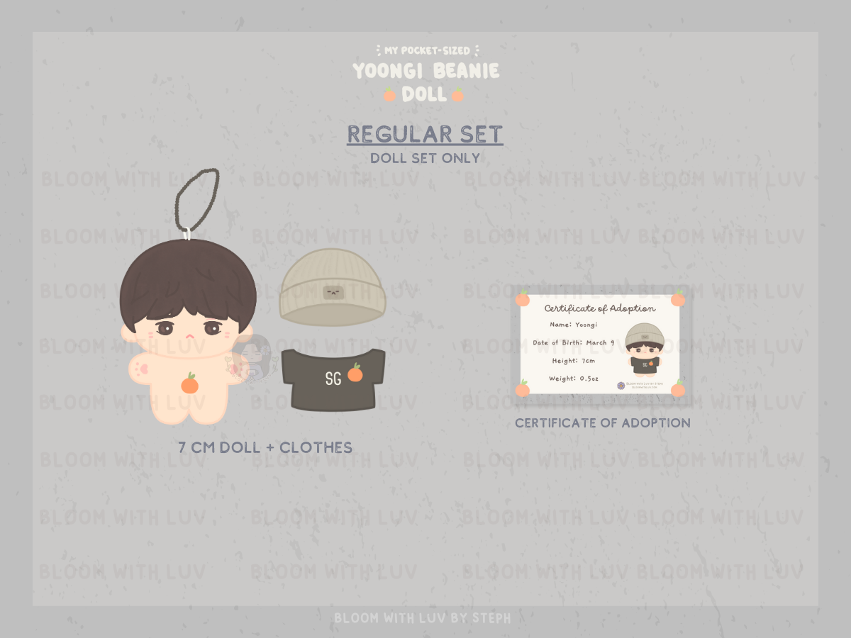 Pocket-Sized Yoongi Beanie Doll